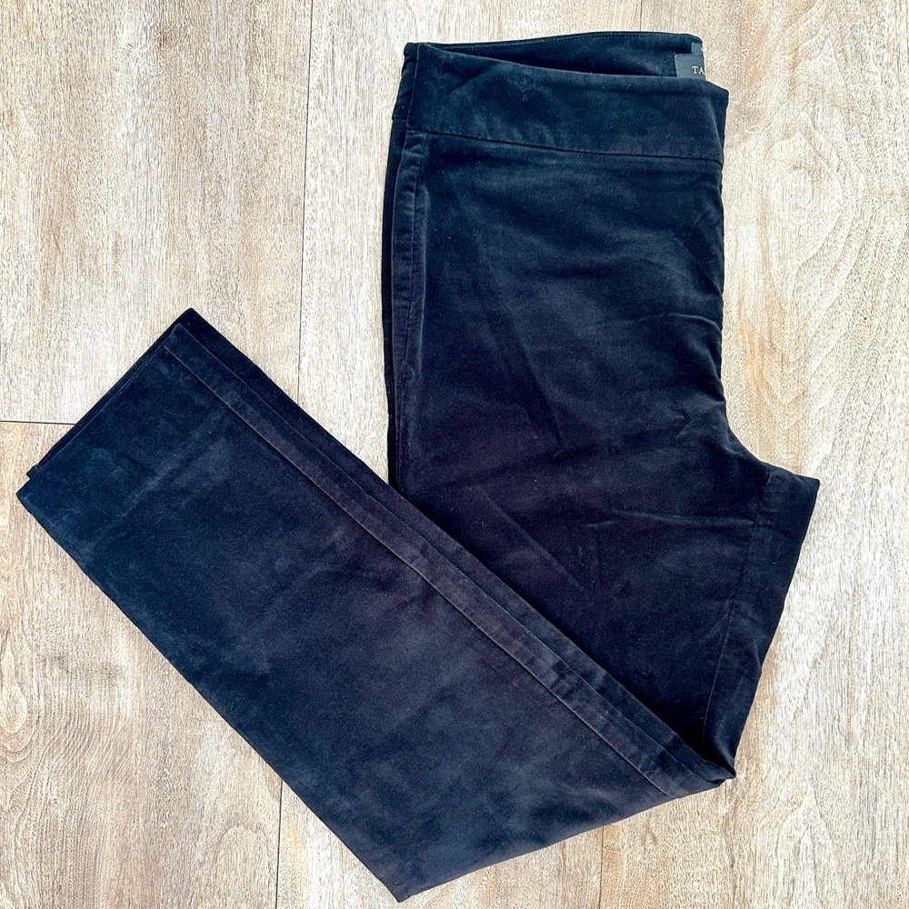 Talbots Chatham size 8 black velour trouser velvet dress formal pants